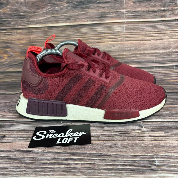 Adidas NMD R1 Stencil Pack Maroon Women\'s Athletic Shoes Size 9